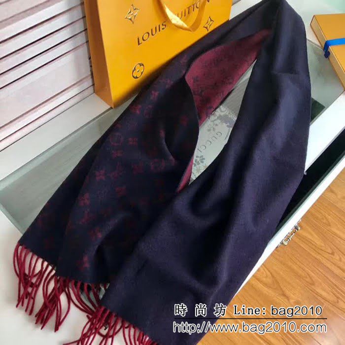 路易威登LV2018新色 雙面漸變提花羊絨圍巾 LLWJ6102